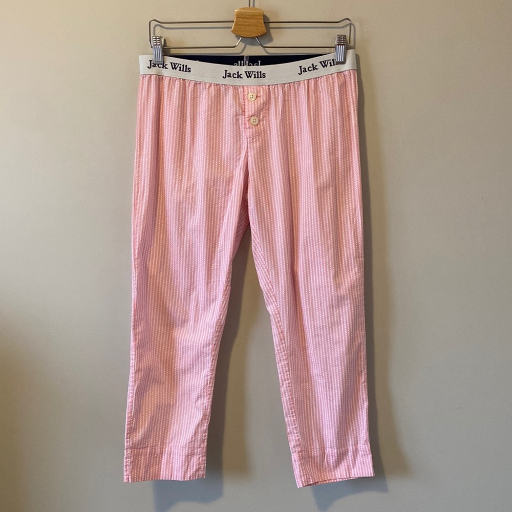 Jack Wills Cotton Pink Striped Pajama Pants